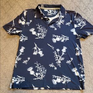 Puma Navy Floral Polo Shirt